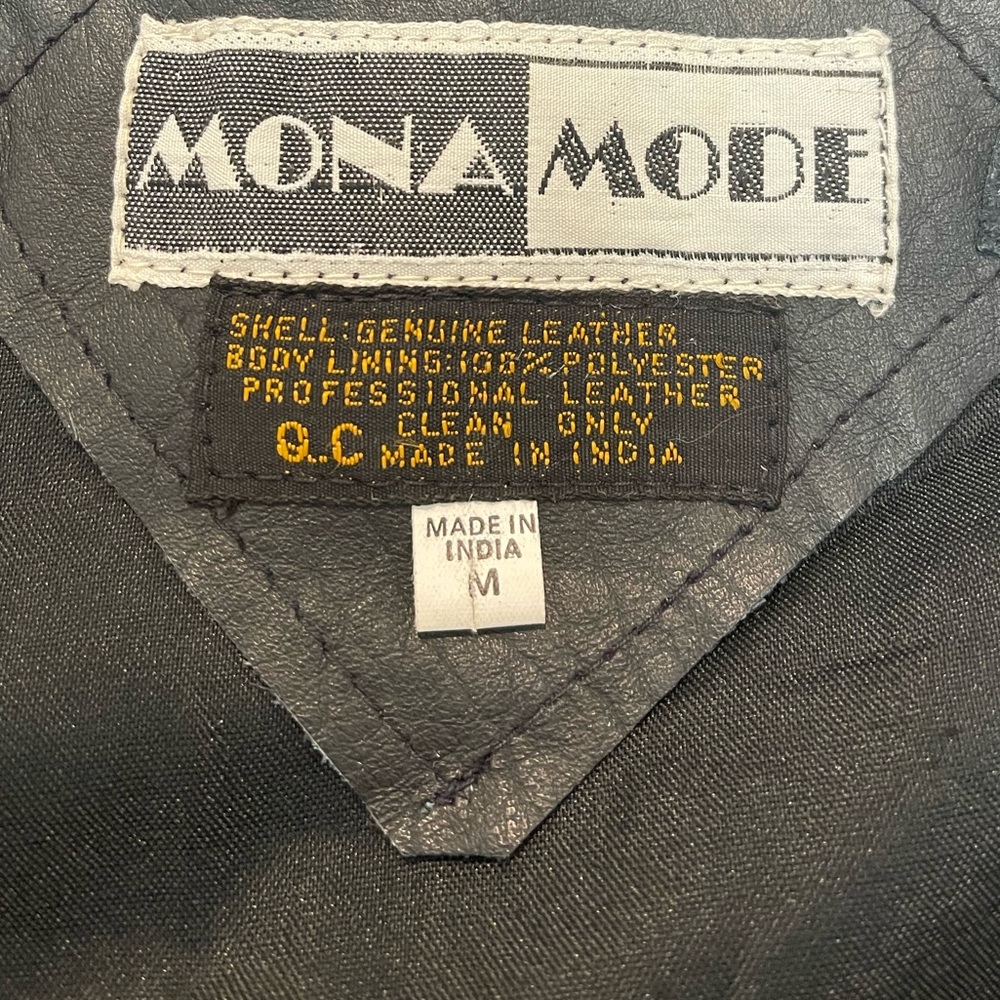 Vintage Mona Mode Western Biker Leather Vest Size M UNISEX - Picture 4 of 10